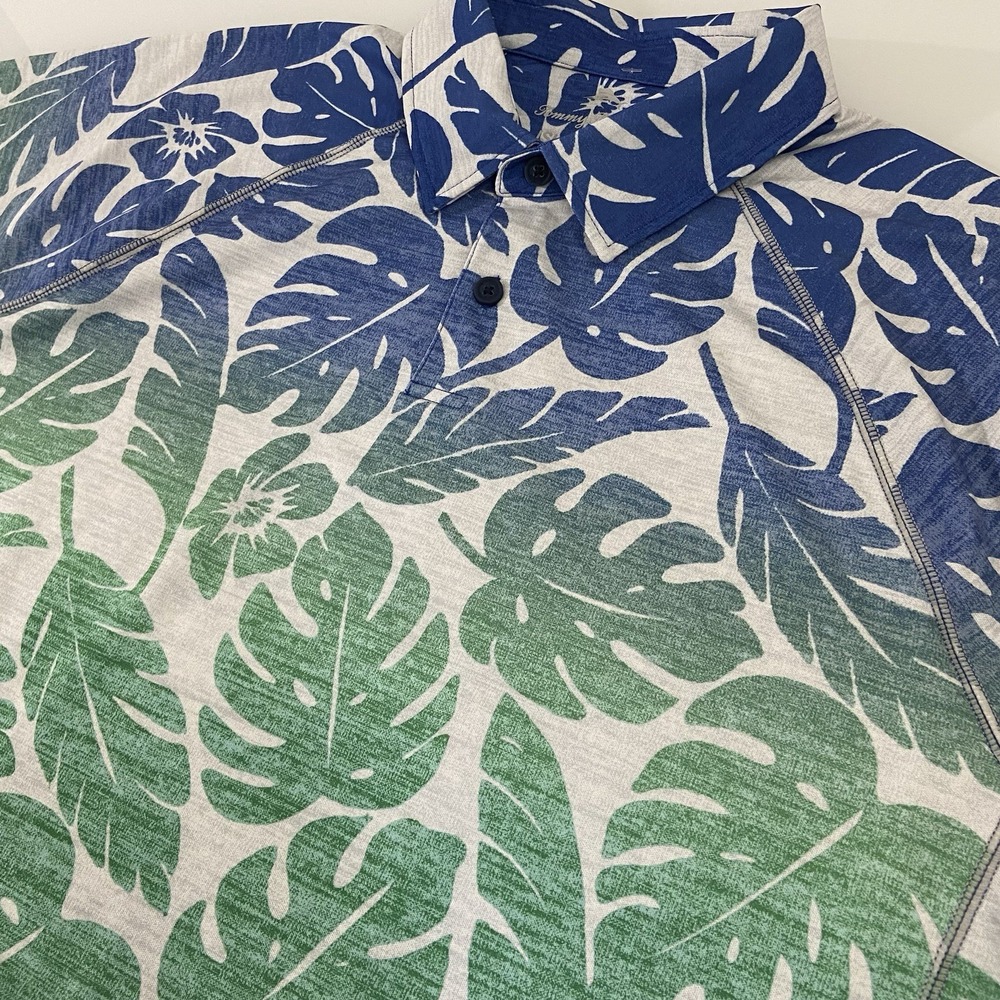 Tommy Bahama Men's Size L‎ Island Zone Active Ombre UPF30 Blue Green SS Polo